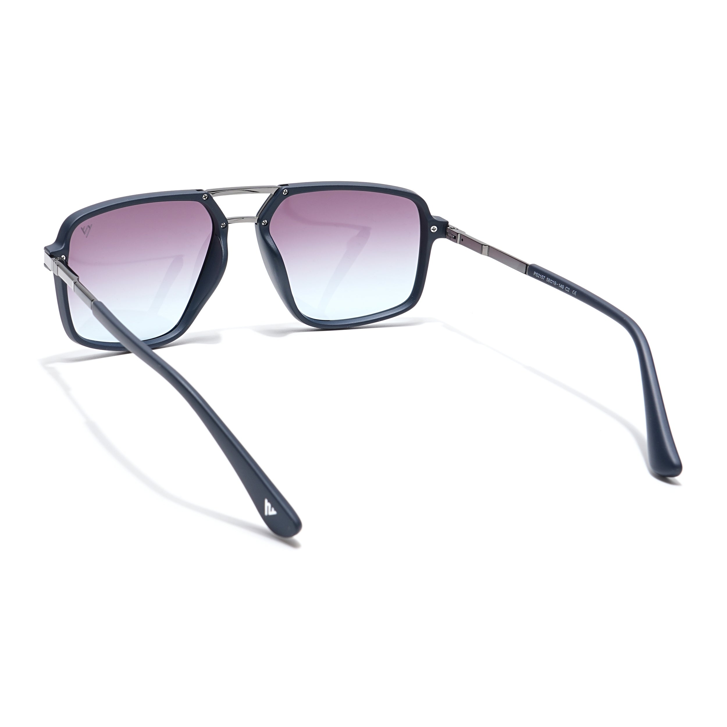 Voyage Select Wayfarer Sunglasses (Grey & Clear Lens | Navy Blue Frame - SLPMG6212)
