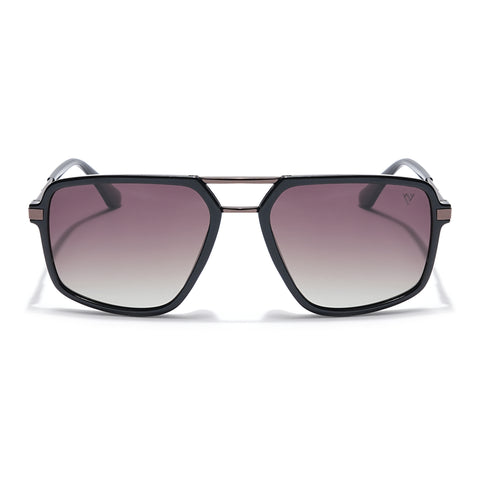 Voyage Select Wayfarer Sunglasses (Brown & Clear Lens | Shine Black Frame - SLPMG6213)