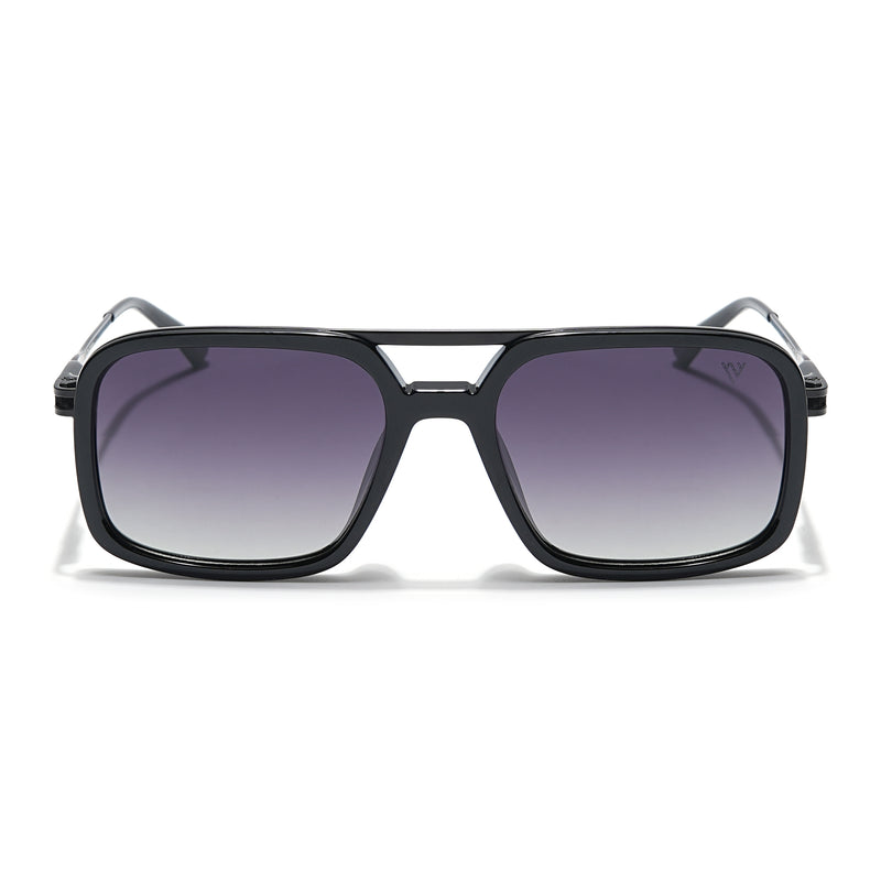 Voyage Select Wayfarer Sunglasses (Grey & Clear Lens | Shine Black Frame - SLPMG6301)