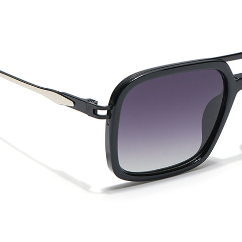Voyage Select Wayfarer Sunglasses (Grey & Clear Lens | Shine Black Frame - SLPMG6301)