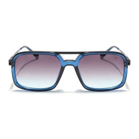 Voyage Select Wayfarer Sunglasses (Brown & Clear Lens | Transparent Blue Frame - SLPMG6303)
