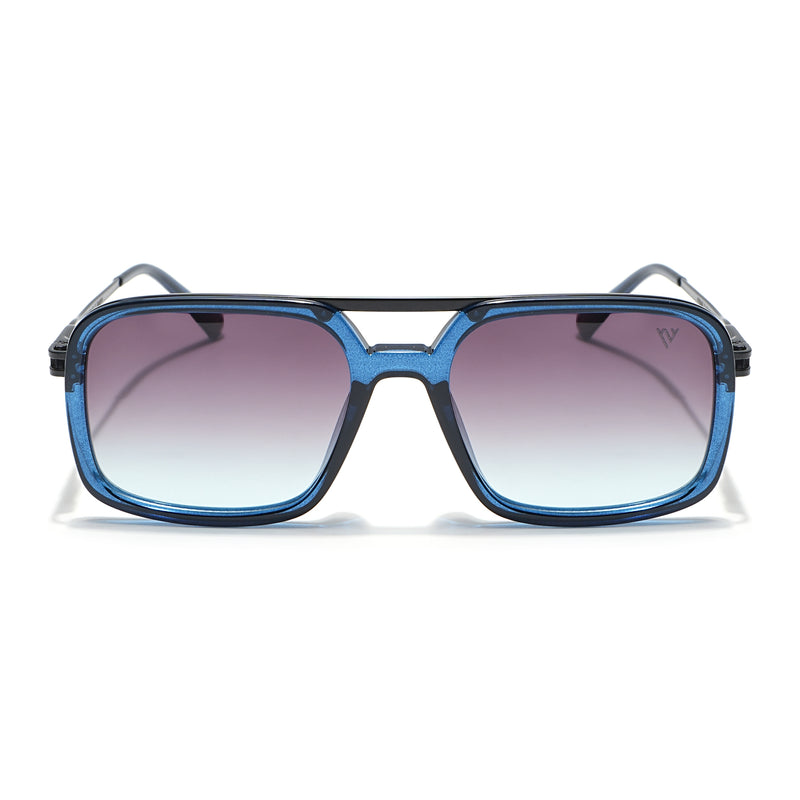 Voyage Select Wayfarer Sunglasses (Brown & Clear Lens | Transparent Blue Frame - SLPMG6303)