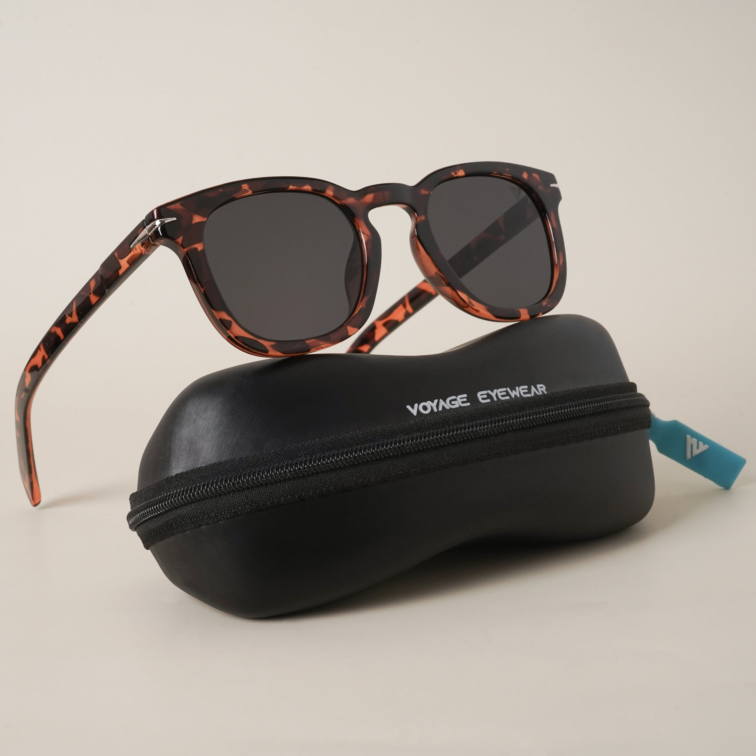 Buy Voyage UV Protection Black Square Sunglasses for Men & Women (964MG3784  | Brown Frame | Black Lens) at Amazon.in