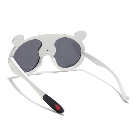 Aviator Sunglasses for Kids -6 yrs To 12 yrs (Black Lens | White Frame - PMG6096)