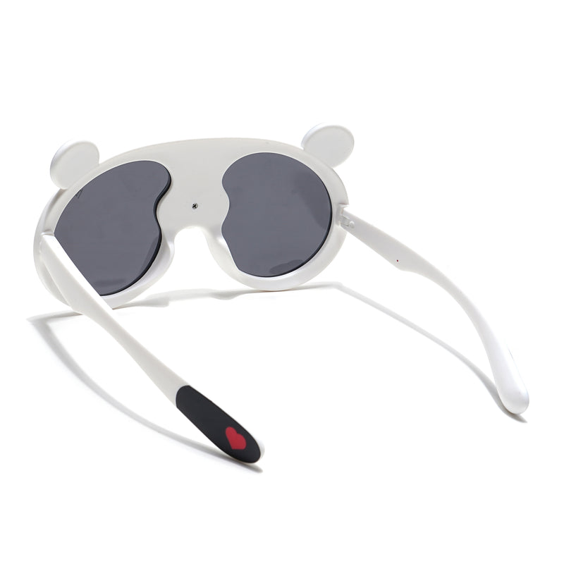 Aviator Sunglasses for Kids -6 yrs To 12 yrs (Black Lens | White Frame - PMG6096)