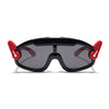 Wrap Around Sunglasses for Kids -6 yrs To 12 yrs (Black Lens | Black & Red Frame - PMG6084)