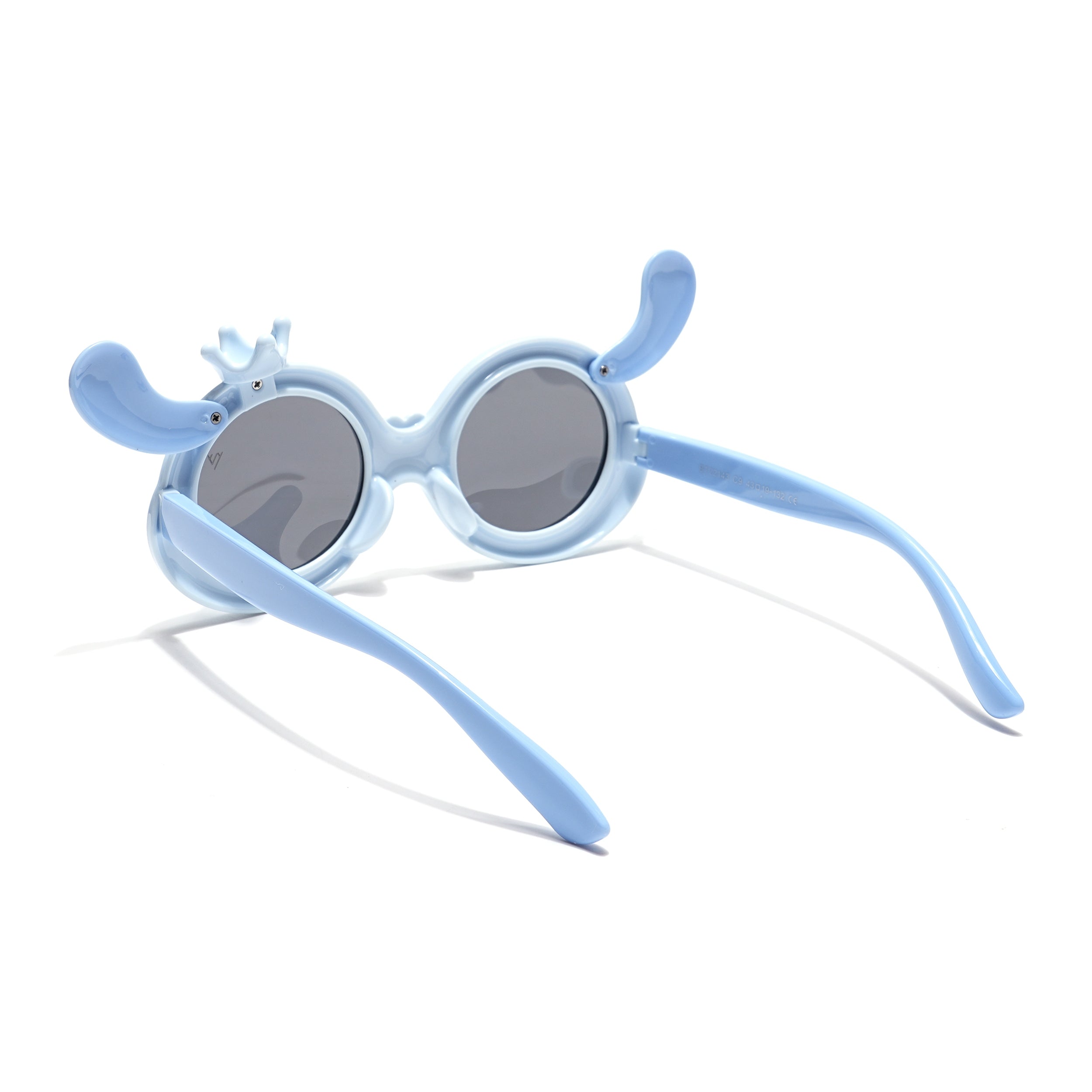 Round Sunglasses for Kids -6 yrs To 12 yrs (Black Lens | Sky Blue Frame - PMG6089)