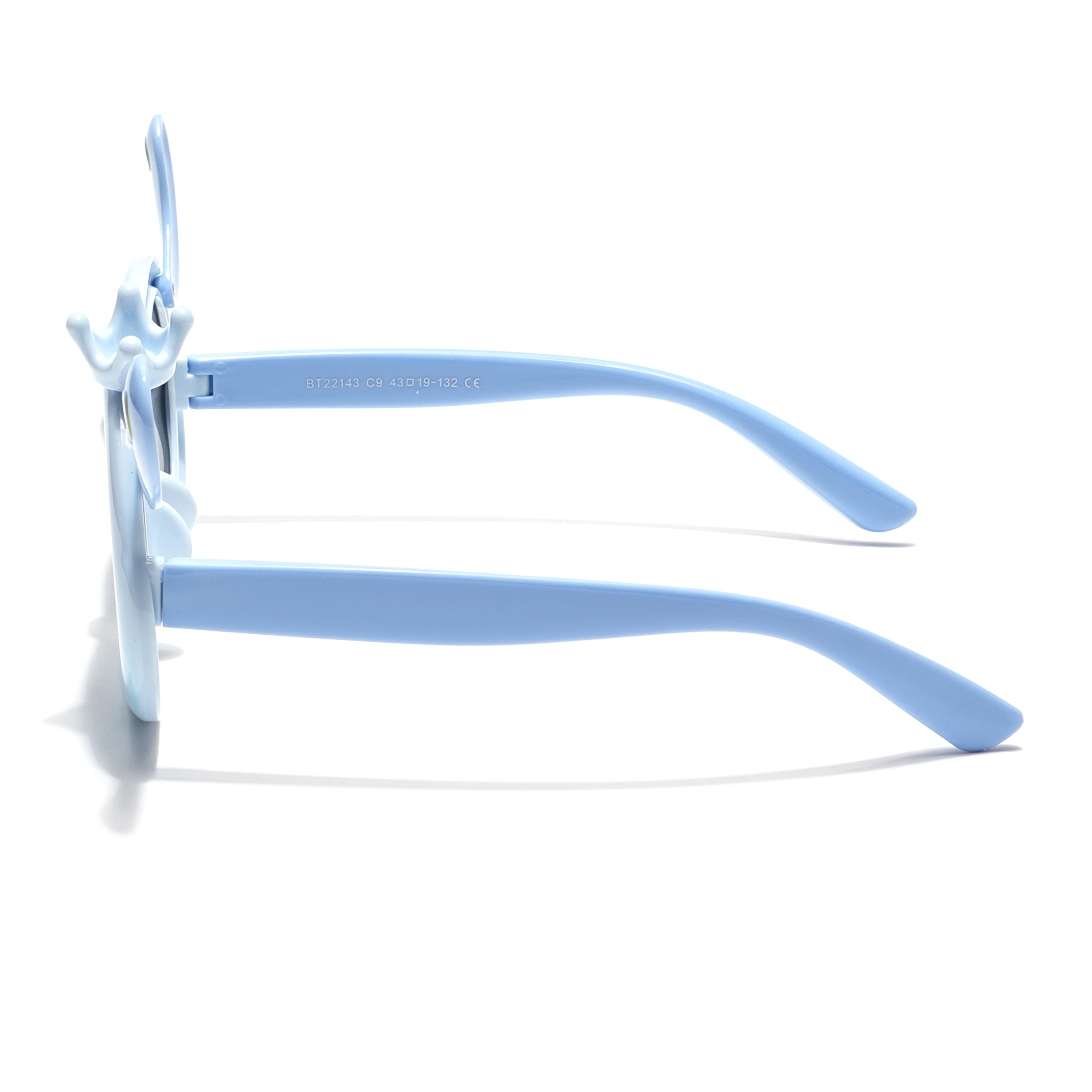 Round Sunglasses for Kids -6 yrs To 12 yrs (Black Lens | Sky Blue Frame - PMG6089)