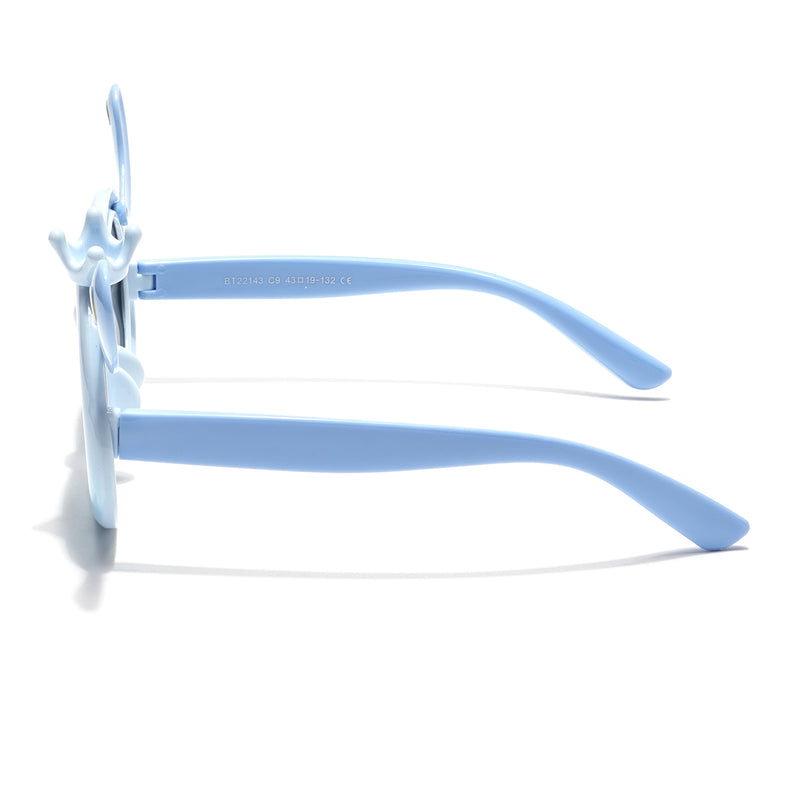 Round Sunglasses for Kids -6 yrs To 12 yrs (Black Lens | Sky Blue Frame - PMG6089)