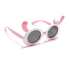 Round Sunglasses for Kids -6 yrs To 12 yrs (Black Lens | White & Pink Frame - PMG6091)