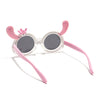 Round Sunglasses for Kids -6 yrs To 12 yrs (Black Lens | White & Pink Frame - PMG6091)