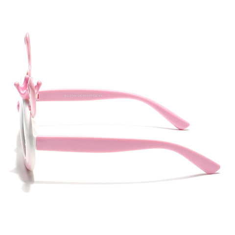 Round Sunglasses for Kids -6 yrs To 12 yrs (Black Lens | White & Pink Frame - PMG6091)