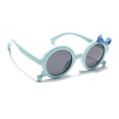 Round Sunglasses for Kids -6 yrs To 12 yrs (Black Lens | Sky Blue Frame - PMG6092)