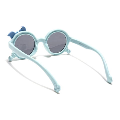 Round Sunglasses for Kids -6 yrs To 12 yrs (Black Lens | Sky Blue Frame - PMG6092)