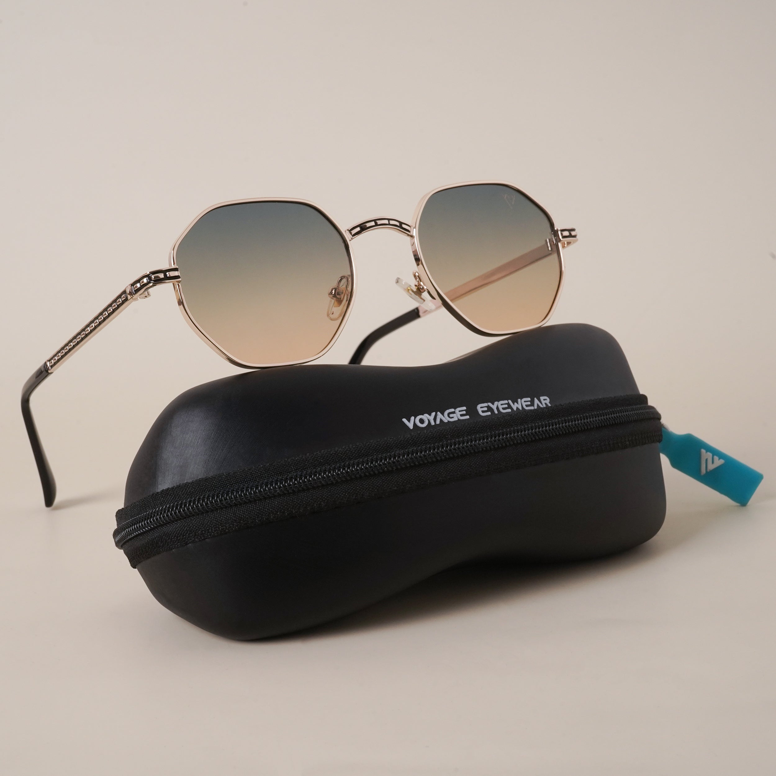 Voyage Green & Brown Geometric Sunglasses MG3800