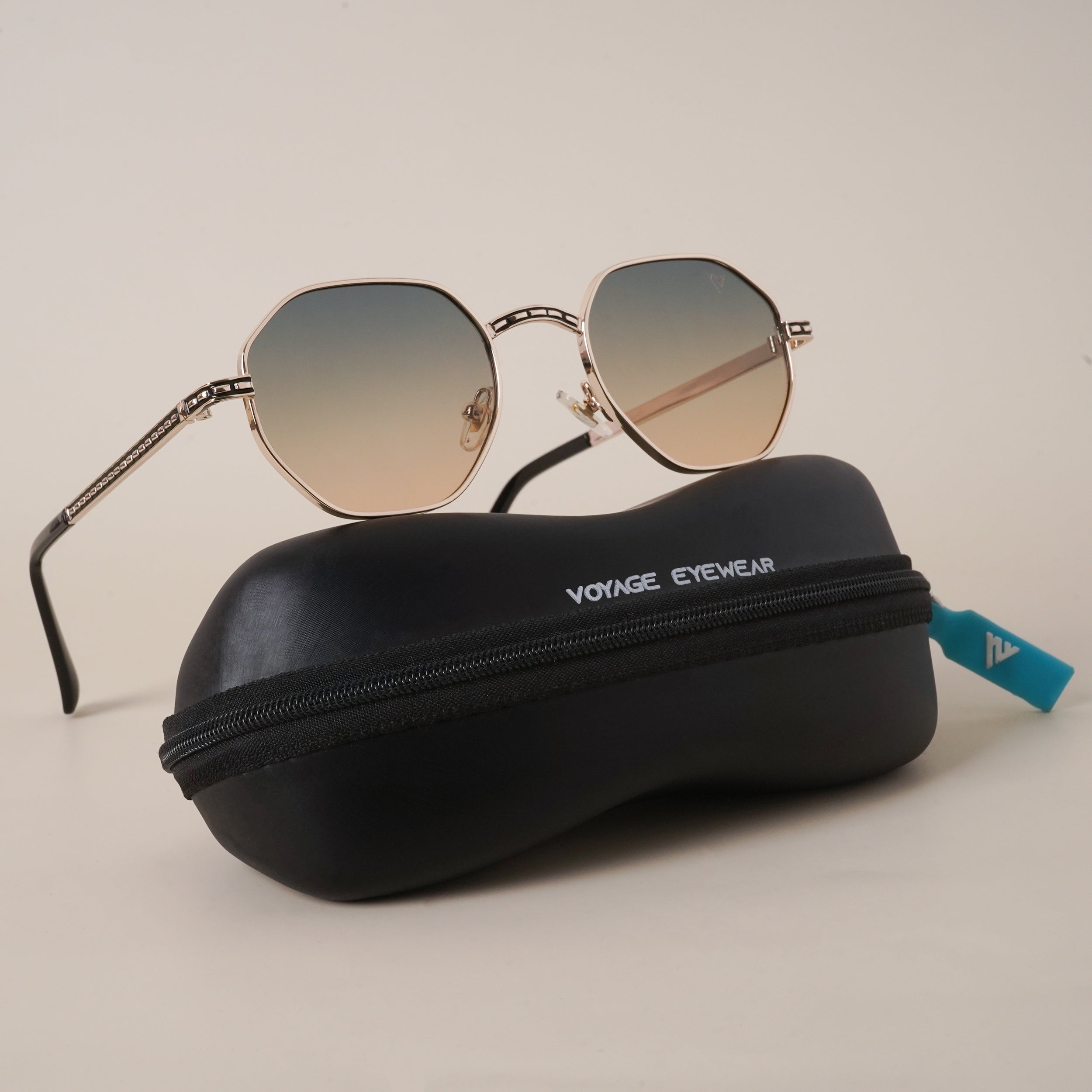 Voyage Grey & Brown Geometric Sunglasses - MG3800