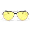 Voyage Select Aviator Sunglasses (Yellow Lens | Black & Transparent Frame - SLPMG5936)