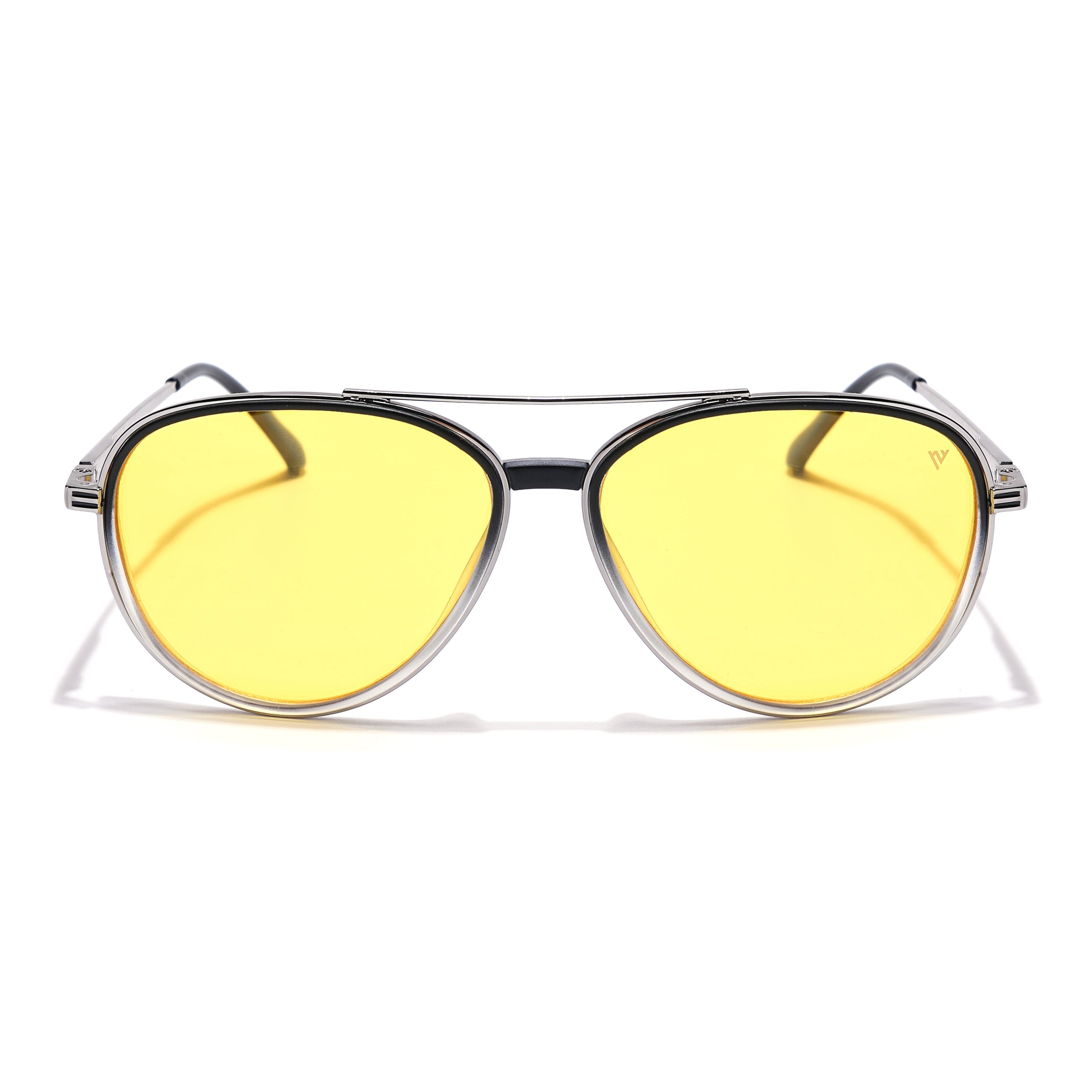 Voyage Select Aviator Sunglasses (Yellow Lens | Black & Transparent Frame - SLPMG5936)