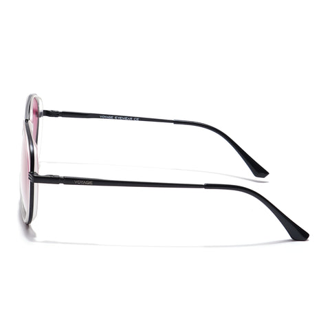 Voyage Select Aviator Sunglasses (Pink Lens | Black & Transparent Frame - SLPMG5937)
