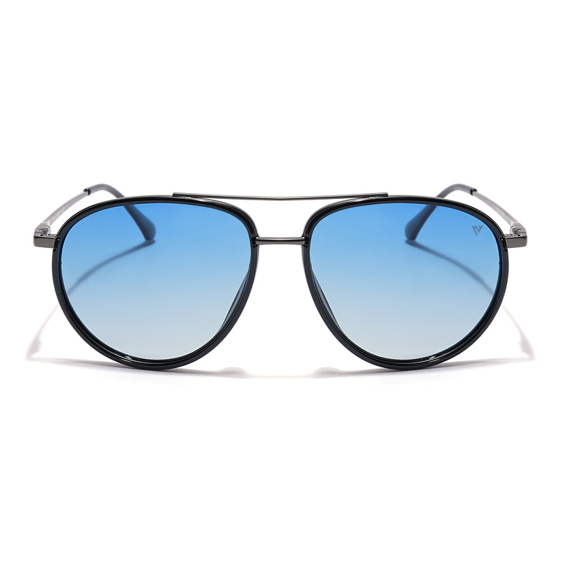 Voyage Select Aviator Sunglasses (Blue Lens | Black & Grey Frame - SLPMG5929)