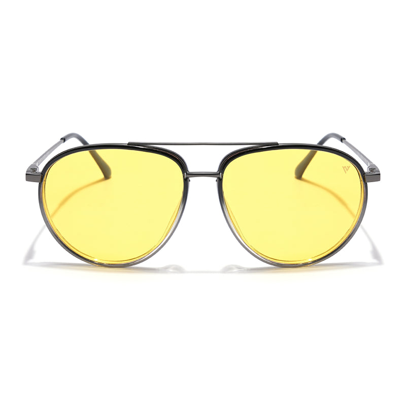 Voyage Select Aviator Sunglasses (Yellow Lens | Black & Transparent Frame - SLPMG5931)