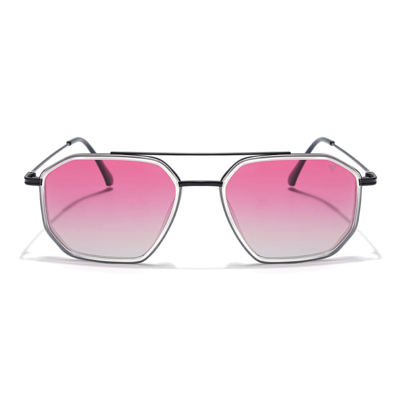 Voyage Select Square Sunglasses (Pink Lens | Grey & Black Frame - SLPMG5935)