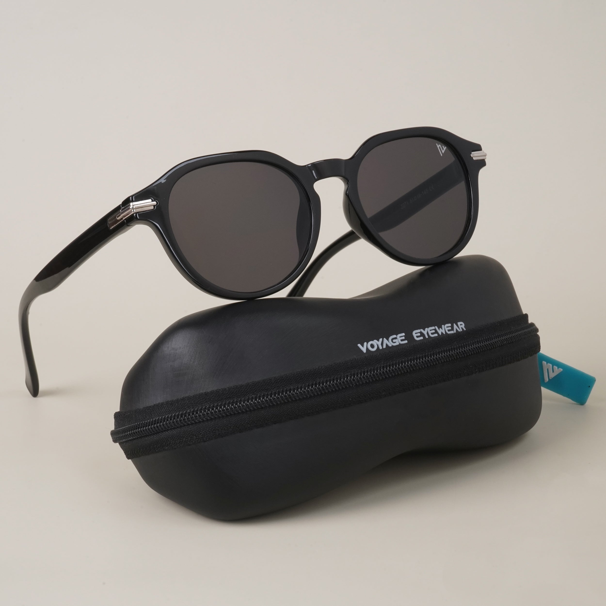 Voyage Black Round Sunglasses MG3753