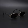 Vesper |  Golden Polarized Rectangle Sunglasses (Black Lens - PMG5846)