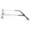 Vesper |  Golden Polarized Rectangle Sunglasses (Black Lens - PMG5846)