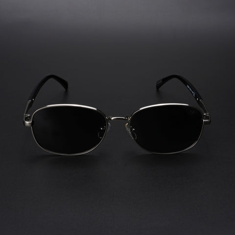 Dash | Silver Polarized Unisex Sunglasses | Black Lens - PMG5848