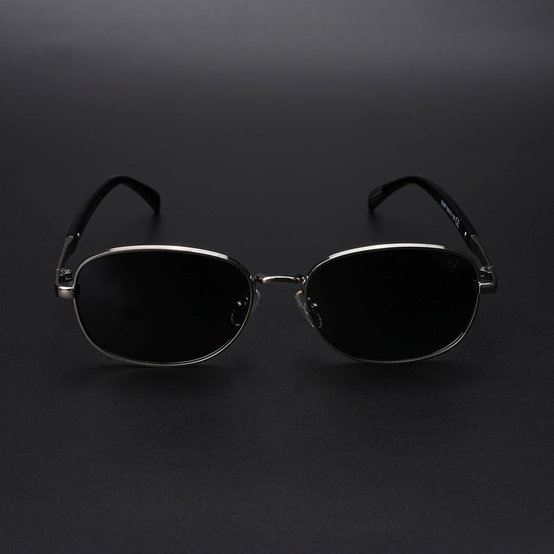 Dash | Silver Polarized Unisex Sunglasses | Black Lens - PMG5848