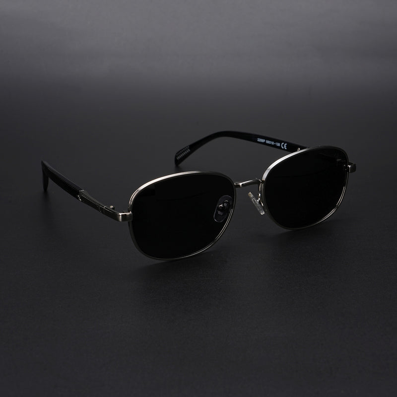 Dash | Silver Polarized Unisex Sunglasses | Black Lens - PMG5848