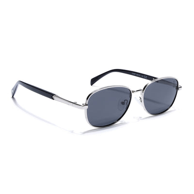 Dash | Silver Polarized Unisex Sunglasses | Black Lens - PMG5848
