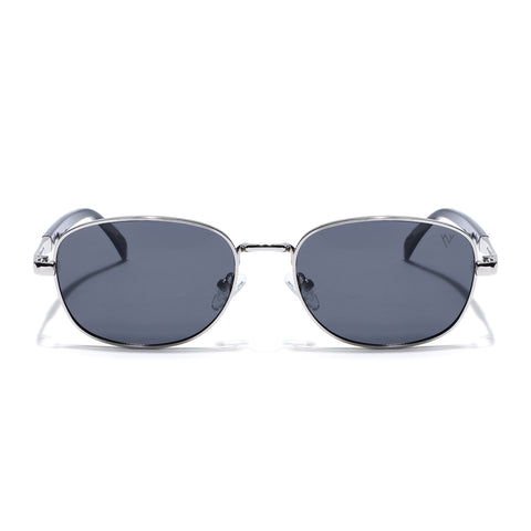 Dash | Silver Polarized Unisex Sunglasses | Black Lens - PMG5848