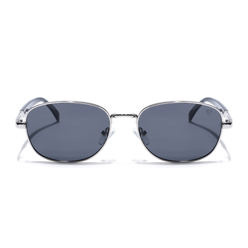 Dash | Silver Polarized Unisex Sunglasses | Black Lens - PMG5848