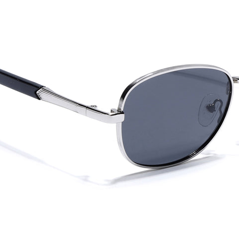 Dash | Silver Polarized Unisex Sunglasses | Black Lens - PMG5848