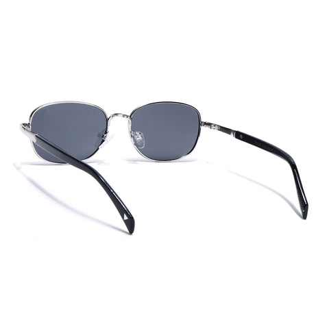 Dash | Silver Polarized Unisex Sunglasses | Black Lens - PMG5848