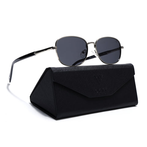 Dash | Silver Polarized Unisex Sunglasses | Black Lens - PMG5848