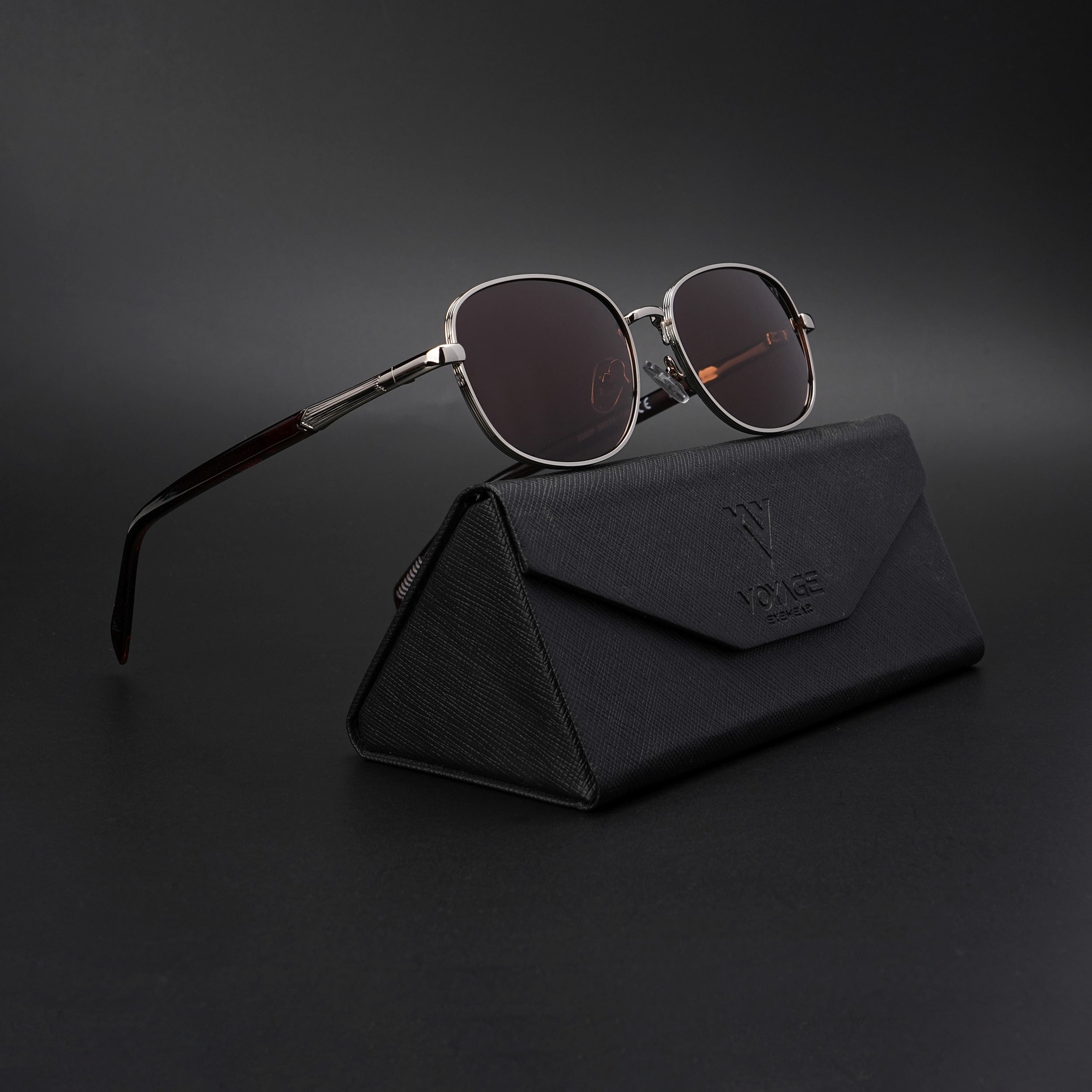 Dash | Silver Polarized Unisex Sunglasses | Brown Lens - PMG5849