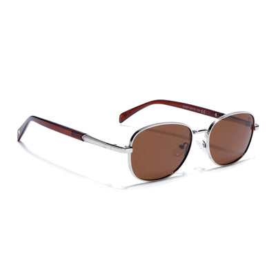 Dash | Silver Polarized Unisex Sunglasses | Brown Lens - PMG5849