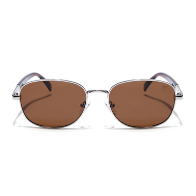Dash | Silver Polarized Unisex Sunglasses | Brown Lens - PMG5849