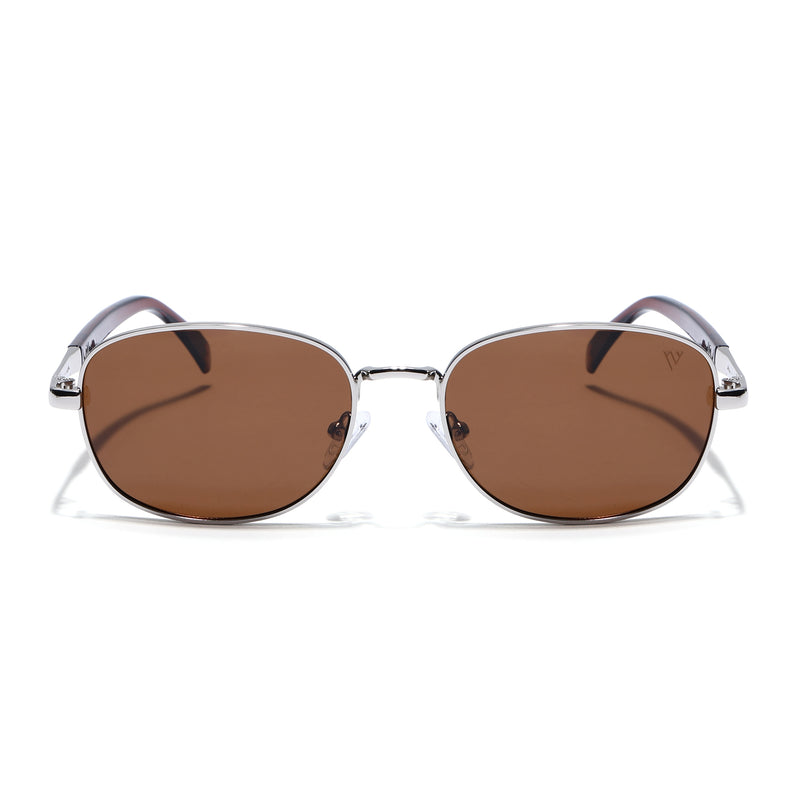 Dash | Silver Polarized Unisex Sunglasses | Brown Lens - PMG5849