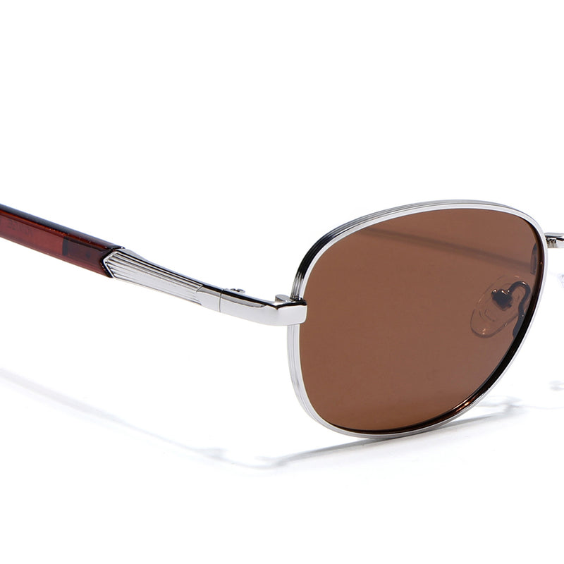 Dash | Silver Polarized Unisex Sunglasses | Brown Lens - PMG5849