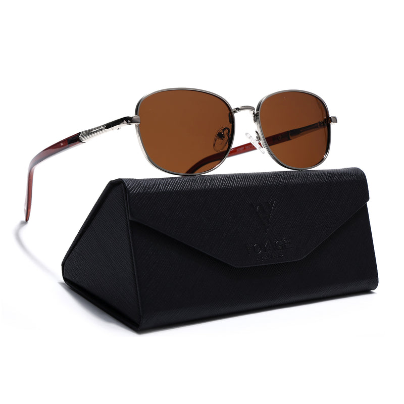 Dash | Silver Polarized Unisex Sunglasses | Brown Lens - PMG5849