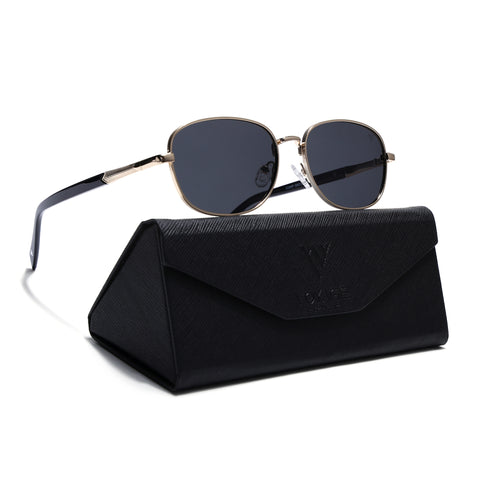 Dash | Gold Polarized Unisex Sunglasses | Black Lens - PMG5850
