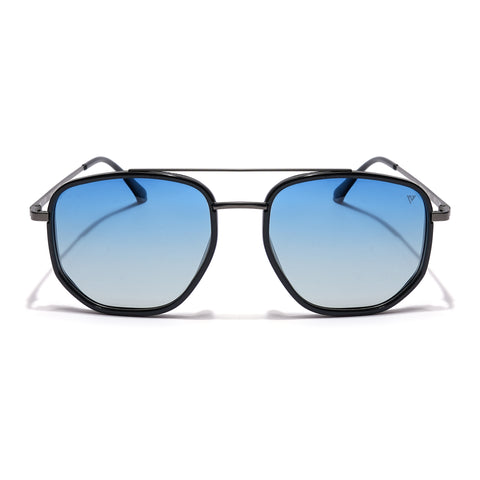 Voyage Select Square Sunglasses (Blue & Grey Lens | Black & Grey Frame - SLPMG5965)