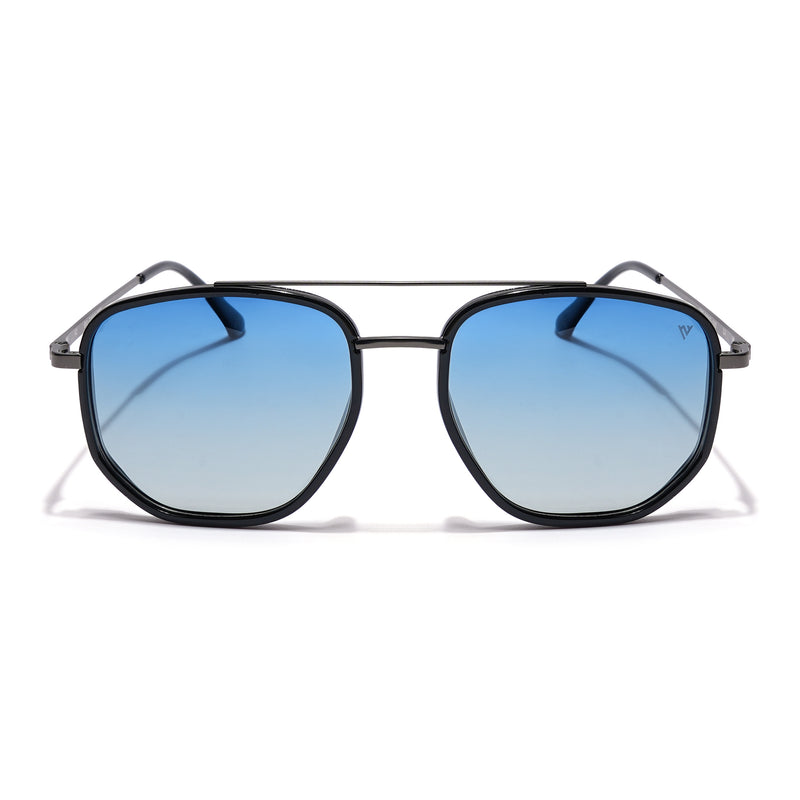 Voyage Select Square Sunglasses (Blue & Grey Lens | Black & Grey Frame - SLPMG5965)