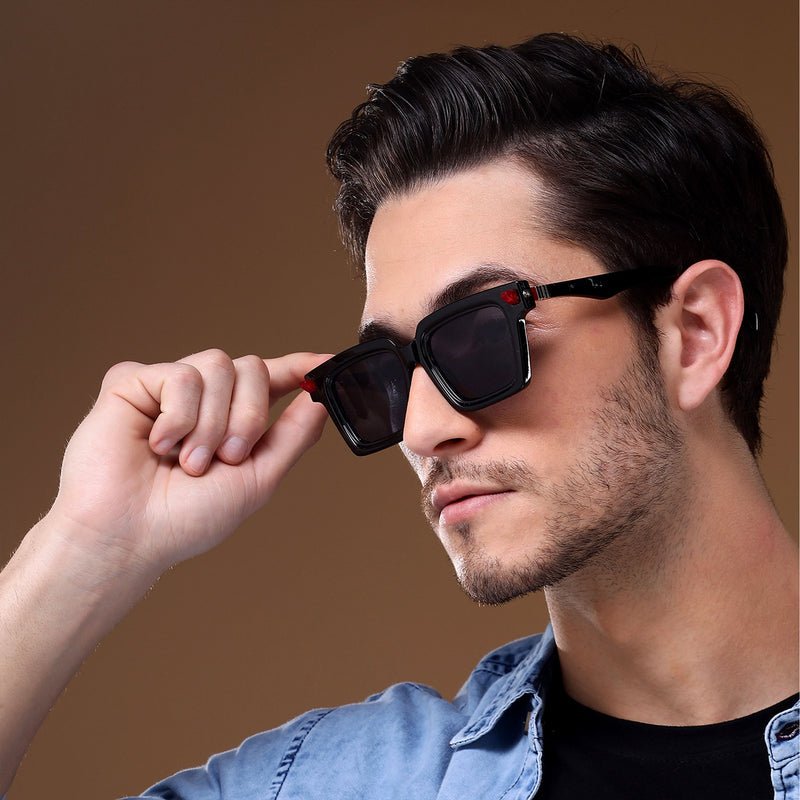 Shine Black Square Sunglasses - MG4875