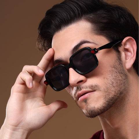Shine Black Square Sunglasses - MG4885