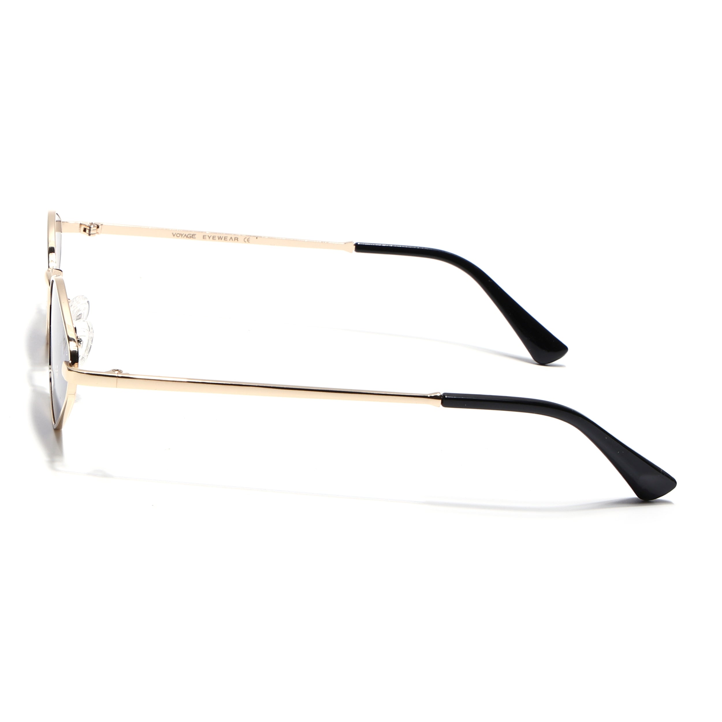 Oval Sunglasses for Men & Women (Grey Lens | Golden Frame - MG7134)